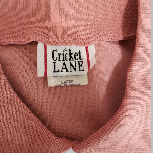 Cricket Lane Vtg Blouse With Black Embroidery & Faux Buttons pink/blk Large - Picture 10 of 10